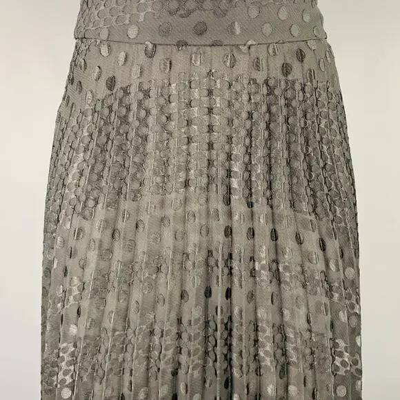 EMPORIO ARMANI Size 2 Black Polyester Viscose Dots Maxi Skirt - Picture 2 of 7